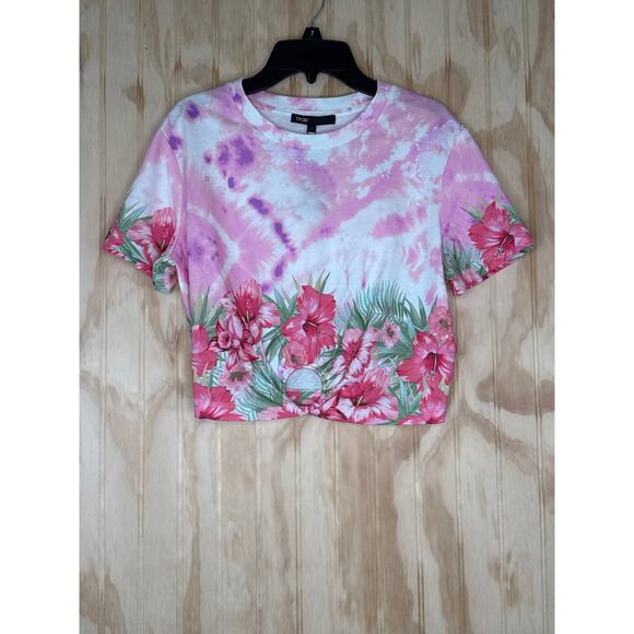 Maje Tie Dye Floral Ring Hardware Cotton Crop Top Size 1 NWT Summer Chic - Picture 5 of 7